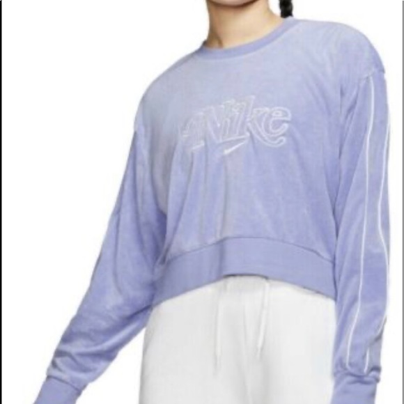 Purple Nike Terrycloth cropped sweatshirt - Picture 7 of 7